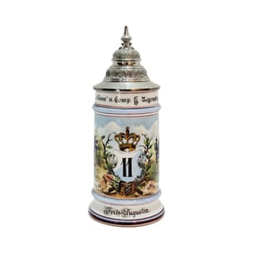 Porcelain Stein, German Regimental Stein, 11.Inf.-Rgt.,,n.d.Tann" 11 Comp. 1897 - 1899