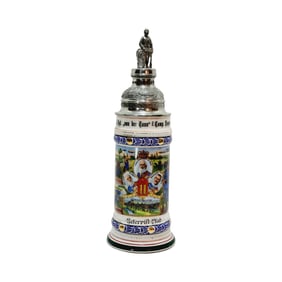 Porcelain Stein, German Regimental Stein, 11. Inf.-Rgt.,,von der Tann" 8.Comp. Regensburg 1911 -