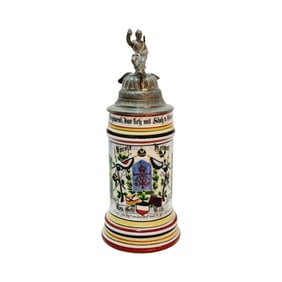 Porcelain Stein, German Regimental Stein, 4. Comp. Fus.Regt. Von Gersdorff (Hess) No. 80 in