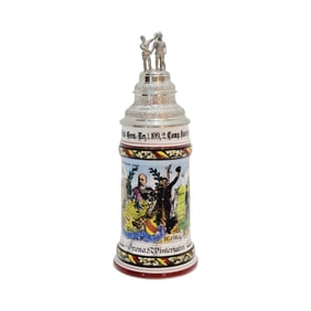 Porcelain Stein, German Regimental Stein, 1. Badisches Leib-Gren.-Regt. 109, 2. Comp. Karlsruhe 1900