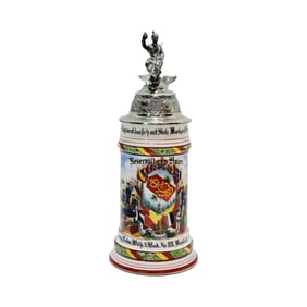 Porcelain Stein, German Regimental Stein, Inft.Rgt.Markg.Ludw.Wilh.3.Bad.Nr.111.12. Comp. Rastatt.