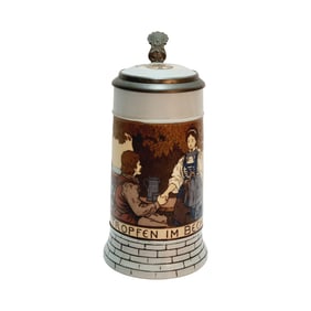 Mettlach #2833D, German Beer Stein, No Drops in My Beaker