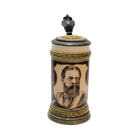 Mettlach #1861B, German Beer Stein, Friedrich III