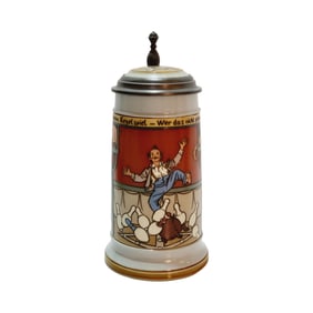 Mettlach #2959, German Beer Stein, Bowling Stein