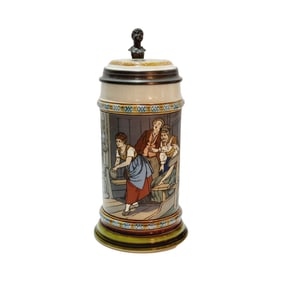 Mettlach #2808, German Beer Stein, Bowling Stein