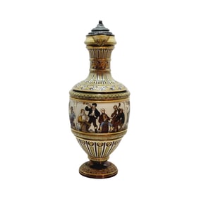 Mettlach #1159, German Beer Stein, Musicians & Peasants Dancing