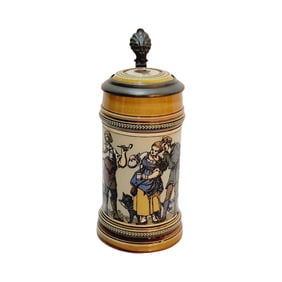Mettlach #1164, German Beer Stein, Drinkers