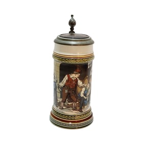 Mettlach #2282, German Beer Stein, Cellar Scene