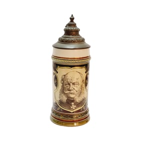 Mettlach #1890, German Beer Stein, Three German Emperors