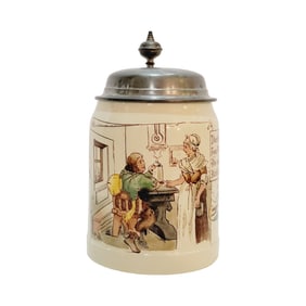 Mettlach #1526/592, German Beer Stein, Credit at the Inn