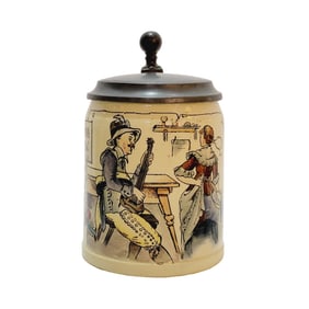 Mettlach #1526/590, German Beer Stein, Tavern Life