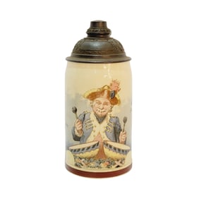 Mettlach #1909/993, German Beer Stein, Friedrich the Great Era Musicians