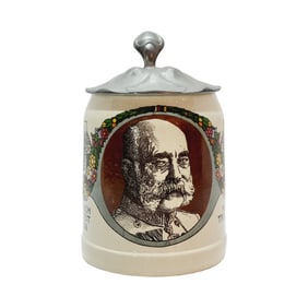 Mettlach #1526/1502, German Beer Stein, Franz Josef