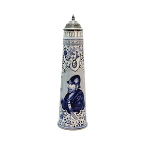 Royal Bonn Delft #4973/114, German Beer Stein, Early German Soldier Portrait