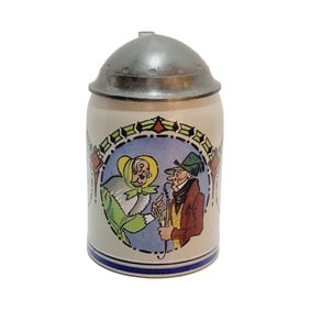 Marzi & Remy Stein, German Beer Stein, Elderly Woman Giving Husband the 3rd Degree!