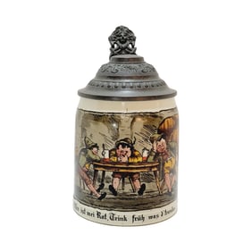 Pottery Stein, German Beer Stein, The Drunks