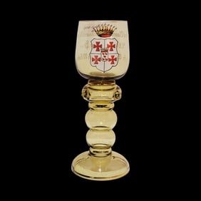 Bohemian Glass, German Roemer Glass, H. Count Clairon d'haussonville! FM s/l.H. Count Puctler! XX