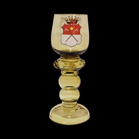 Bohemian Glass, German Roemer Glass, Count. von Wuthenau! F.M. sl. Friedrich Leopold Prince of