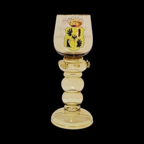 Bohemian Glass, German Roemer Glass, H. Count Puckler! s/t. Friedrich Leopold Prince of Prussia!