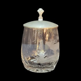 Glass Stein, German Beer Stein, Stag in the Forest