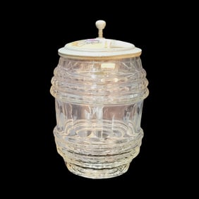 Glass Stein, German Beer Stein, Barrel Shaped Stein
