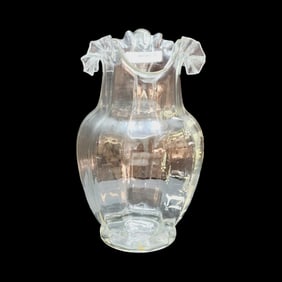 Glass Pitcher, German Glass Pitcher, Enameled Pitcher