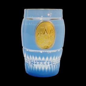 German Miniature Beaker, German Beaker, Blue Beaker with Castle Scenes