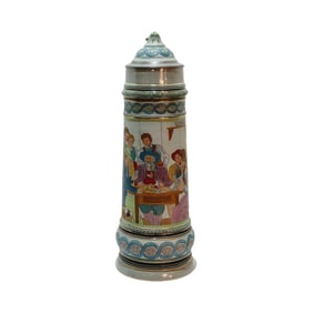 Simon Peter Gerz #1347, German Beer Stein, Germans Playing Scat