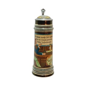 Simon Peter Gerz #1384, German Beer stein, Peasant and King
