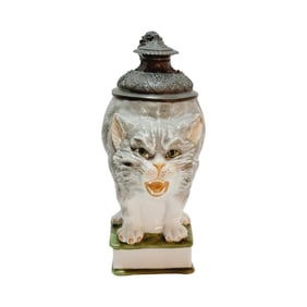 Ernst Bohne & Sohne #514, German Character Stein, Tomcat on Book