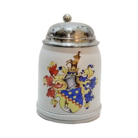 Mettlach #285, German Beer Stein, Coat of Arms Stein