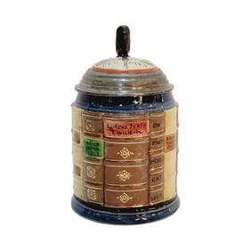 Mettlach #2001A, German Beer Stein, Book Spines for Jurists