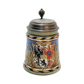 Mettlach #2024, German Beer Stein, Berlin with Saying
