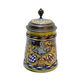 Mettlach #3043, German Beer Stein, Munich Stein