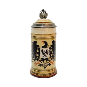 Mettlach #2204, German Beer Stein, Imperial Eagle