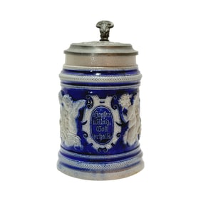 Reinhold Hanke Stein, German Beer Stein, Cherubs with Verse