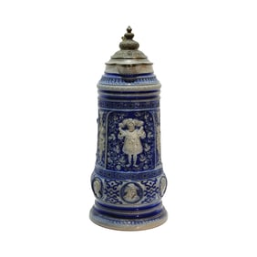 Reinhold Hanke #703, German Beer Stein, Renaissance Figures