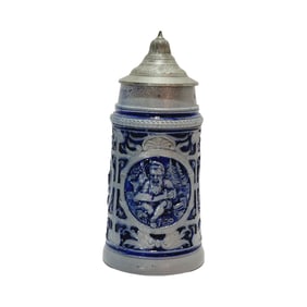 German Stein, German Beer Stein, 3 Panels of Gnomes