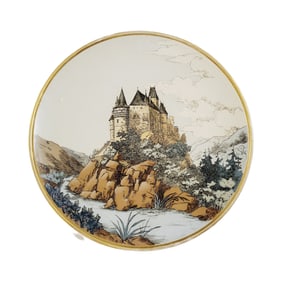 Mettlach #1108, German Plaque, German Castle Scene