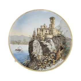 Mettlach #2196, German Plaque, Stolzenfels Castle