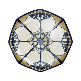 Mettlach #3096 I, German Plate, Art Nouveau Design