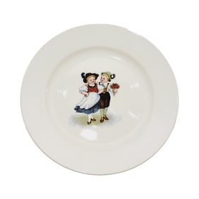 Mettlach #7389, German Plate, Dutch Couple Courting Plate