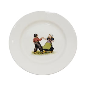 Mettlach #7398, German Plate, Dutch Couple Dancing