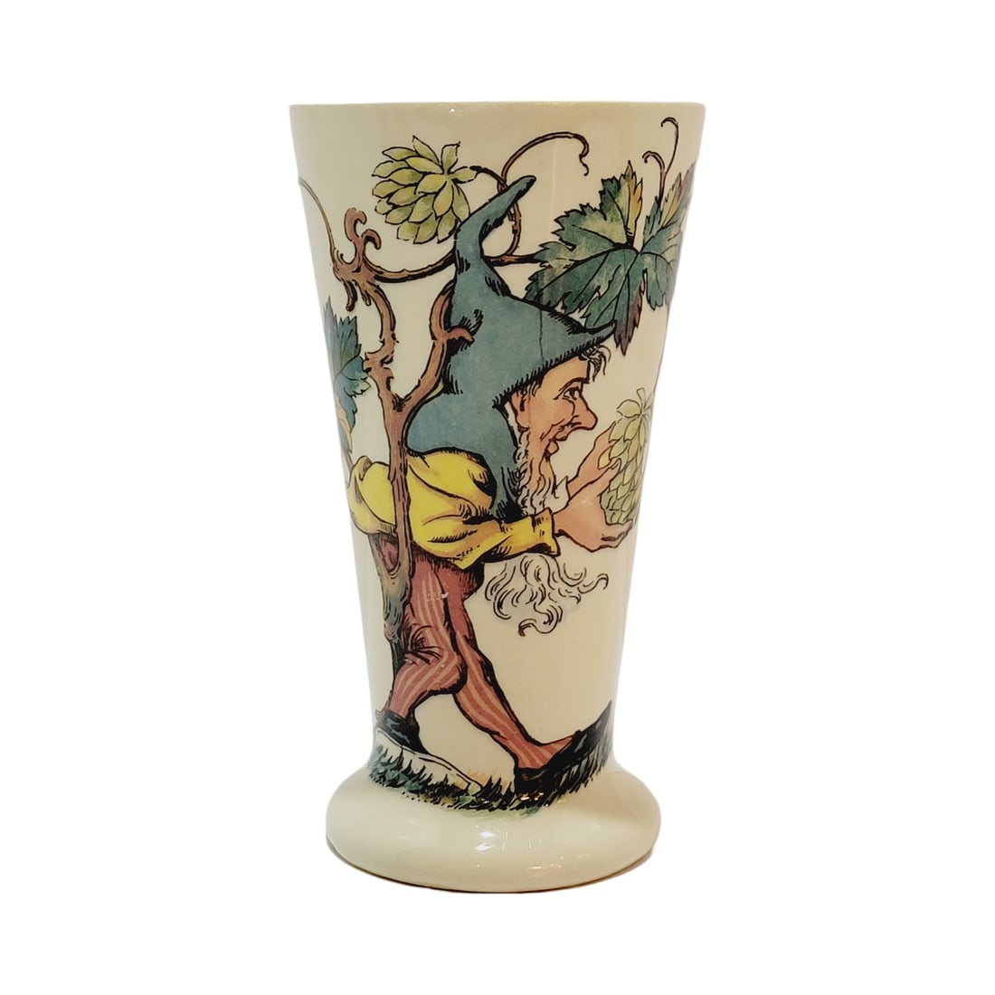 Mettlach #2842/1170, German Beaker, Gnome Picking Hops (1 of 7)