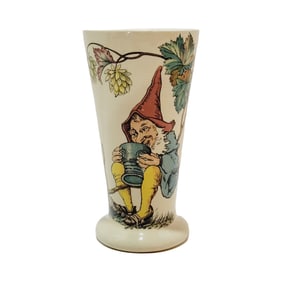 Mettlach #2842/1174, German Beaker, Gnome Sipping from Roemer Glass