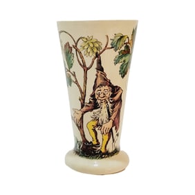 Mettlach #2842/1175, German Beaker, Gnome Smoking a Pipe