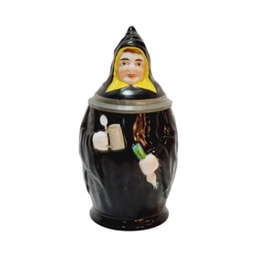Amberg Porcelain Stein, German Character Stein, Munich Kindl Stein