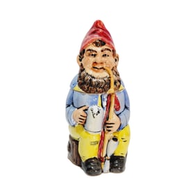 Eckhert & Engler #430, German Character Stein, Gnome Holding Stein & Smoking a Pipe
