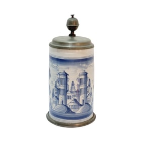 Faience Stein, German Beer Stein, Ansbach Faience Stein