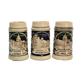 3 A. J. Thewalt Steins, German Beer Steins, Souvenir Steins